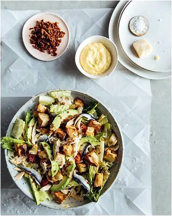 Salad GRILLED ROMAINE CHICKEN CAESAR WITH AVOCADO