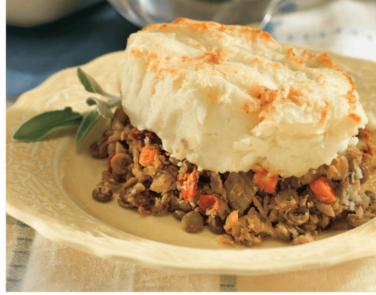 Vegetarian Shepherd's Pie: Soft, Fiber-Rich Lentils
